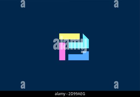 B alphabet letter logo icon in colorful geometric lines. Simple and creative colored design for company and business Stock Vector