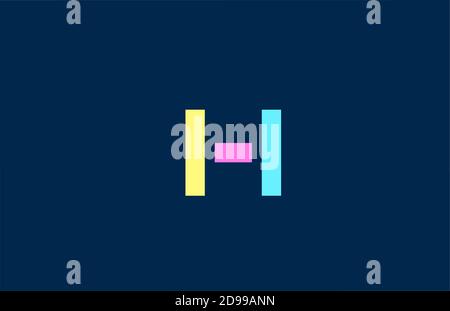 H alphabet letter logo icon in colorful geometric lines. Simple and creative colored design for company and business Stock Vector