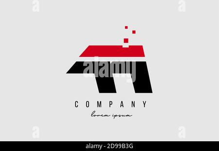 aa a a alphabet letter logo combination in red and black color. Creative icon design for business and company Stock Vector