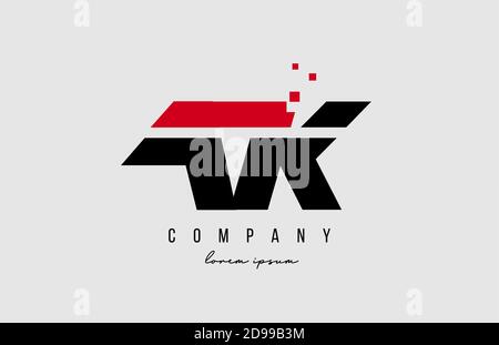 ak a k alphabet letter logo combination in red and black color. Creative icon design for business and company Stock Vector