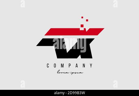ax a x alphabet letter logo combination in red and black color. Creative icon design for business and company Stock Vector