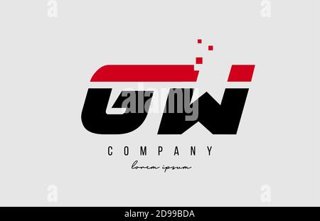 gw g w alphabet letter logo combination in red and black color. Creative icon design for business and company Stock Vector