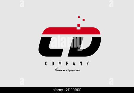 cd c d alphabet letter logo combination in red and black color. Creative icon design for business and company Stock Vector