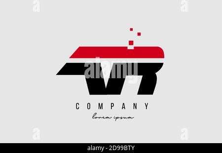 ar a r alphabet letter logo combination in red and black color. Creative icon design for business and company Stock Vector