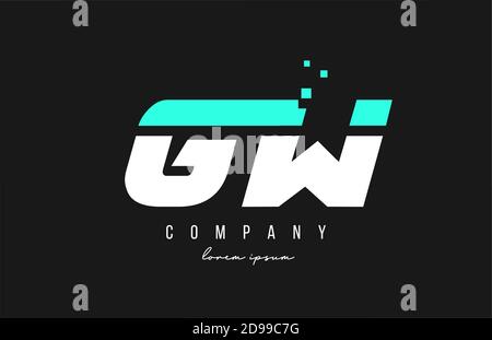 gw g w alphabet letter logo combination in blue and white color. Creative icon design for business Stock Vector