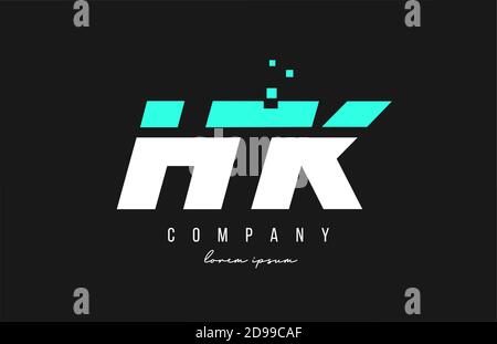 hk h k alphabet letter logo combination in blue and white color. Creative icon design for business Stock Vector
