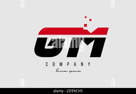 GM logo design. Initial GM letter logo monogram design in black and red  color with square shape. Pro vector 13168156 Vector Art at Vecteezy