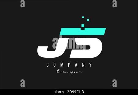 js j s alphabet letter logo combination in blue and white color. Creative icon design for business Stock Vector