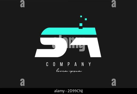 sa s a alphabet letter logo combination in blue and white color. Creative icon design for business Stock Vector