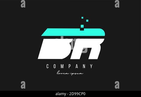 br b r alphabet letter logo combination in blue and white color. Creative icon design for business Stock Vector