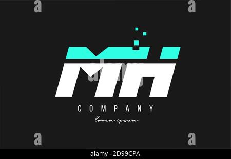 mh m h alphabet letter logo combination in blue and white color. Creative icon design for business Stock Vector