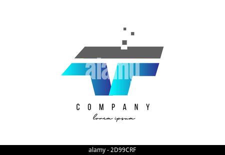 AF A F alphabet letter logo combination in blue and grey color. Creative icon design for business Stock Vector