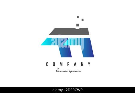 AA A A alphabet letter logo combination in blue and grey color. Creative icon design for business Stock Vector