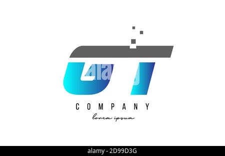 GT G T alphabet letter logo combination in blue and grey color. Creative icon design for business Stock Vector