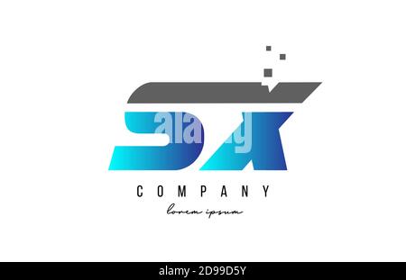 combination letter sx s x in grey blue color alphabet logo icon design ...