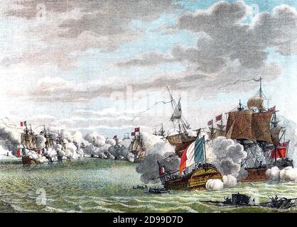 BATTLE OF USHANT 1794 aka The Glorious First of June. Lord Howe routs the French under Rear-Admiral Villaret-Joyeuse
