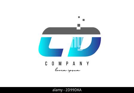 CD C D alphabet letter logo combination in blue and grey color. Creative icon design for business Stock Vector