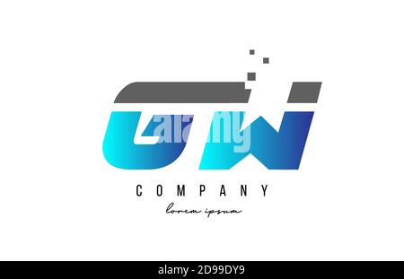GW G W alphabet letter logo combination in blue and grey color. Creative icon design for business Stock Vector