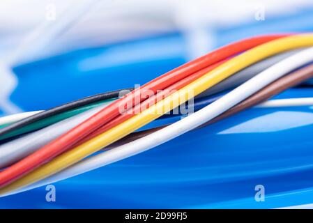 Colored electrical cable macro Stock Photo