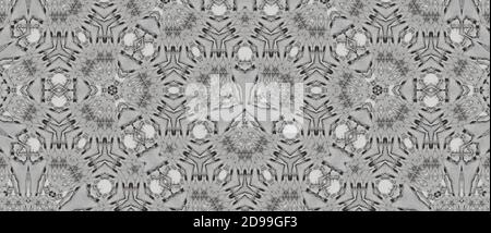 Gray kaleidoscope pattern - background Stock Photo