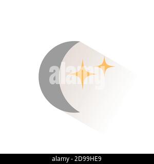 Moon with stars. Isolated color icon. Weather glyph vector illustration Stock Vector