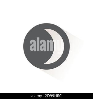 Moon phase. Waxing crescent. Isolated color icon. Weather glyph vector illustration Stock Vector