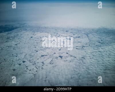 Northern Russia from 38,000ft Stock Photo