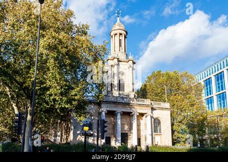 Commonwealth Church on Marylebone Road on a sunny October afternoon during the coronavirus pandemic, London, UK Stock Photo