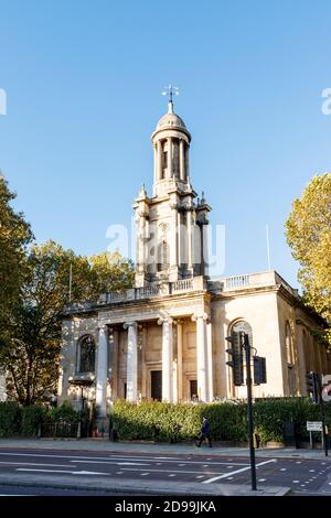 Commonwealth Church on Marylebone Road on a sunny October afternoon during the coronavirus pandemic, London, UK Stock Photo