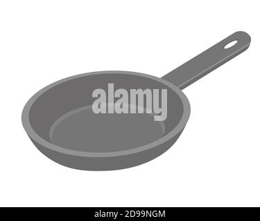 Empty frying pan isolated on white background. Vector illustration in flat style. Stock Vector