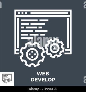 Web Develop Line Icon Stock Vector