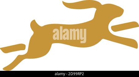 Running rabbit icon design template vector isolated illustration Stock Vector