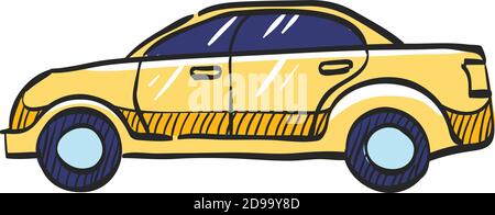 Car icon in color drawing. Sedan, luxury Stock Vector