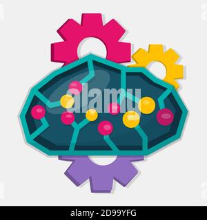 robotic brain concept symbol vector illustration Stock Vector