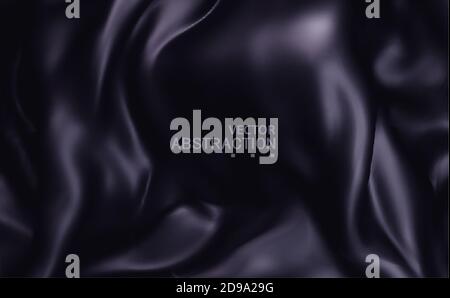Vector Abstract Black background luxury cloth . Black silk  with  liquid wave or wavy folds . Texture satin velvet material for luxurious elegant  des Stock Vector