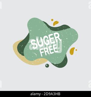 Suger free icon. Food badge contains no suger label for healthy food product package. Vector signs for packaging design, cafe, restaurant badges, tags Stock Vector