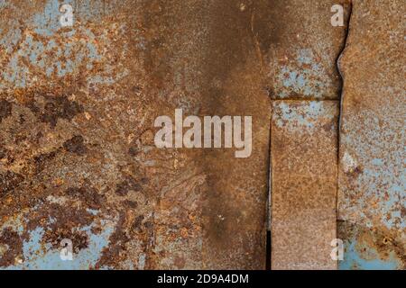 Old rusty zinc plate surface  galvanized, corrugated iron siding vintage texture background Stock Photo