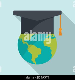 Global newtons day icon, flat style Stock Vector