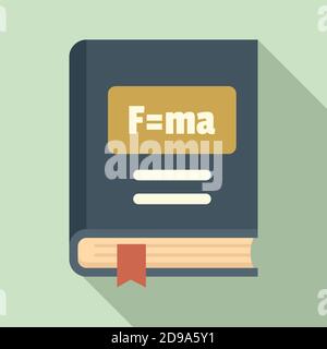 Newton force book icon, flat style Stock Vector