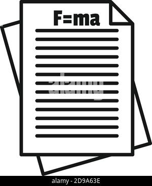 Newton force paper icon, outline style Stock Vector