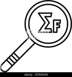 Newton force magnifier icon, outline style Stock Vector