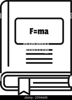 Newton force book icon, outline style Stock Vector