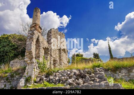 The ruins of Old Town Bar, Montenegro Stock Photo