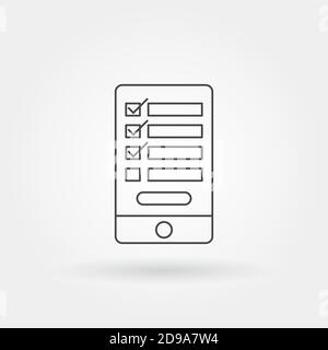 todo list smartphone app single isolated icon with modern line or outline style Stock Vector