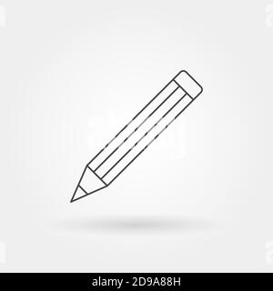 pencil single isolated icon with modern line or outline style Stock Vector