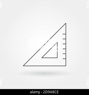 ruler triangle single isolated icon with modern line or outline style Stock Vector