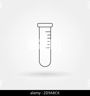 Lab glassware line icons. Test tube, erlenmeyer, flask, jar, with ...