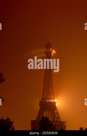 fireworks at Eiffel tower in Lahore during happy new year celebrations ...