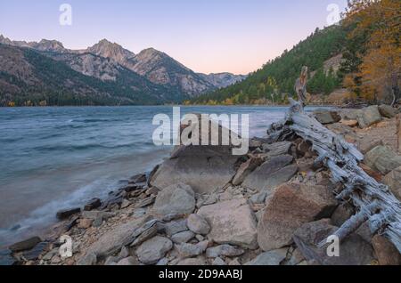 Scenic view at Twin Lakes, Bridgeport, California, USA, on a windy autumn morning. Stock Photo