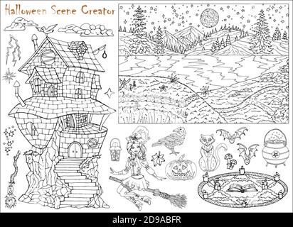 Flying Bat Halloween Coloring Page Isolated Stock Vector Image & Art ...